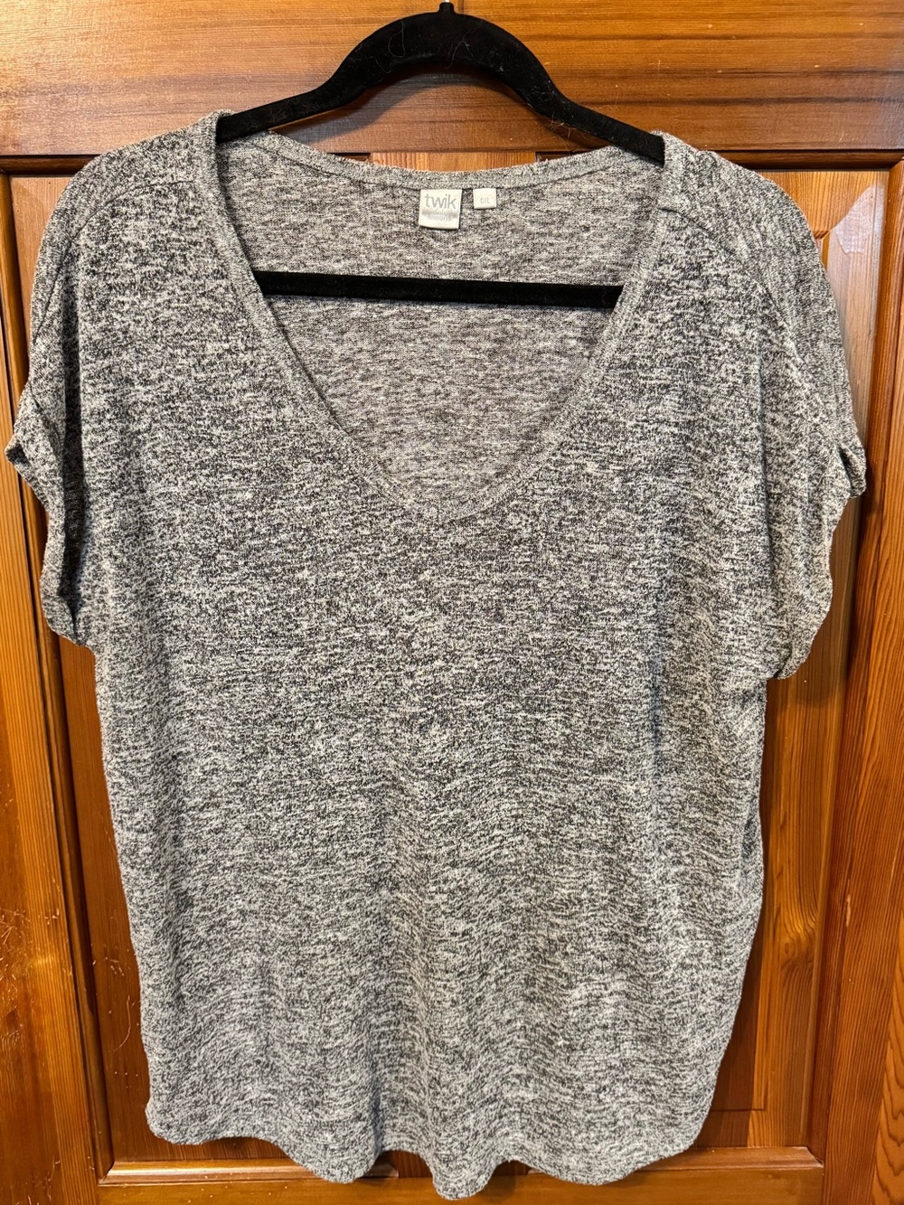Twik Grey Heathered Tee with Cap Sleeves